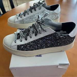 P448 Jack Glittery Black and Silver Women’s Sneakers